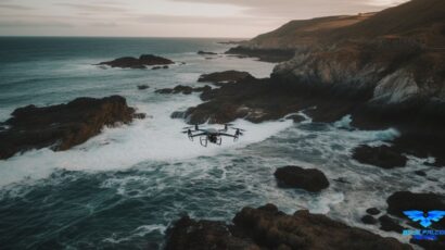 Drone Flying Over Coastline