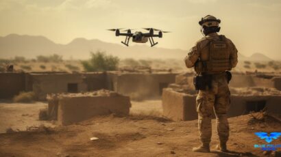 Soldier operating Military Drone