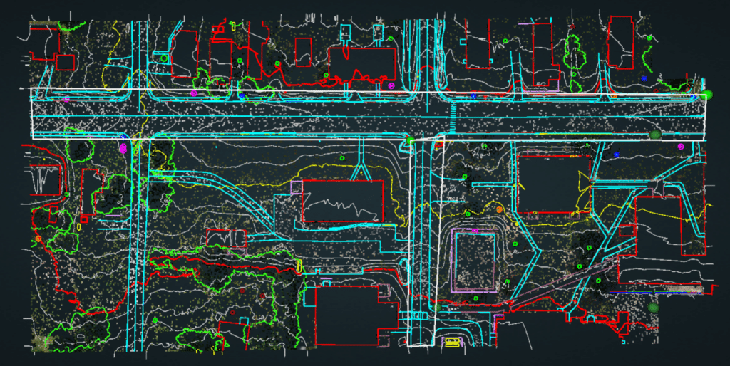 Roadway Planimetrics with LiDAR